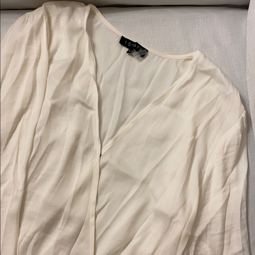NWT Nordstrom 1. State- Peplum Blouse Off White - Picture 7 of 7
